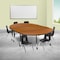 Flash Furniture Oval 60 W, 86 L, 25 H, Chrome, Laminate, Particleboard, Plastic, Steel, Wood Grain XU-GRP-12CH-A3060CON-60-OAK-T-P-CAS-GG - alternate 1